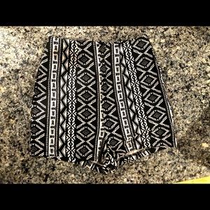 Black & White Printed Shorts